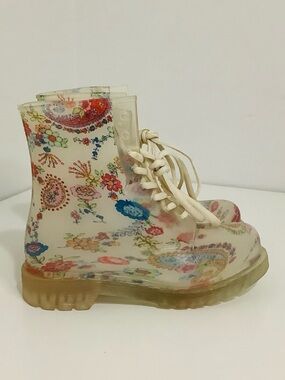 Gossip Women’s Floral Paisley Rubber PVC Pastel  Summer Rain Boots  Size 37